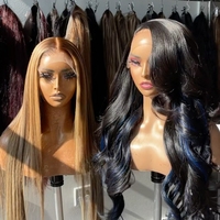 13x4 cheveux humains brésiliens Hd perruques avant de lacet 180% densité cheveux vierges perruques en surbrillance 12A perruques de couleur brute pour les femmes noires