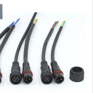 Водонепроницаемый разъем QUANWEI 2pin (штекер-гнездо) для наружного светодиодного освещения, черный кабель - Product Image 1