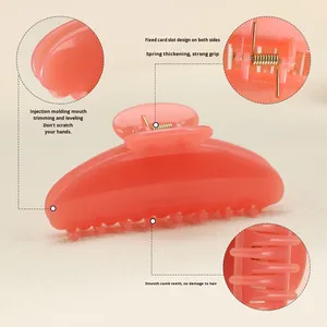 Jelly Color Large Semi-Circular <b>Hair</b> <b>Claw</b> <b>Clip</b> <b>Thick</b> <b>Hair</b> Accessory for Updo Back Head Shark <b>Clip</b> Business Promotional Gifts - Product Image 4