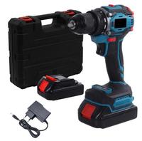 Perceuse électrique sans fil 21V sans balais, perceuse à percussion au lithium, couple 23+1, 2 vitesses, outil de perçage portable