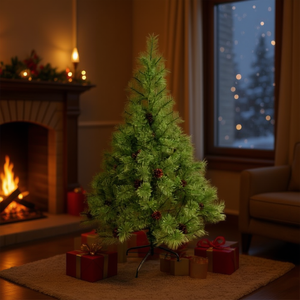 Homeera Artificial Christmas Tree 180cm Pine Cones Indoor Standing Tree Easy Installation No Lights Included - Product Image 2