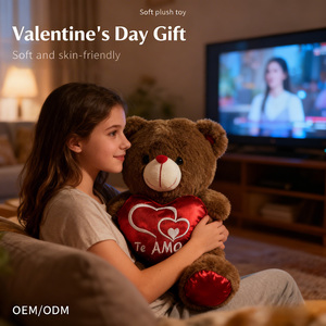 Oso de Peluche Rojo de San Valentín Personalizado de Fábrica, Juguete de Peluche Suave para el Día de la Madre, Navidad, OEM/ODM, Venta al por Mayor - Product Image 2