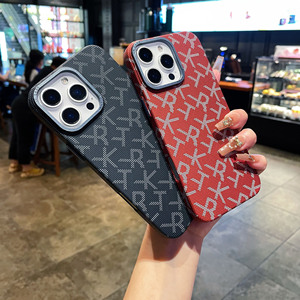 Compatible con Apple 16 Pro Max Phone Case <span class=keywords><strong>Fiber</strong></span> Pattern Letter Metal <span class=keywords><strong>Lens</strong></span> Funda protectora a prueba de golpes para iPhone Teléfono móvil - Product Image 3