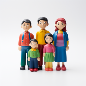 Custom Anime PVC Family Action Figure 2.5 Inch Vinyl Collectible Family <strong>Toy</strong> Set 3D Injection Molded Character Model <strong>Prototype</strong> - Product Image 2