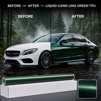 Film de protection de voiture auto-cicatrisant en TPU liquide couleur vert Cang Ling 1,52*15m 7,5 mil, effet miroir métallique liquide émeraude, films décoratifs