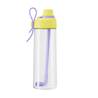 Bouteille d'eau de sport en Tritan sans BPA, de haute qualité, anti-fuite, avec infuseur à fruits et couvercle à paille rabattable