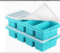 Boîte de conservation alimentaire en silicone à compartiments, moulée par injection, hermétique, portable, capacité 301-500 ml, double couche