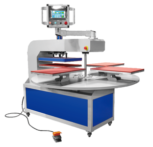 Máquina de Impresión por Transferencia de Calor Neumática Rotativa Automática de 4-6 Mesas de Trabajo, 40x60 60x80, para Prendas Industriales, Camisetas y Telas - Product Image 1