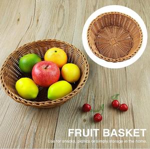 Cesto in Rattan Sintetico Impermeabile, Cesto Intrecciato per Conservazione di Frutta e Verdura, Organizzazione Cucina, Facile da Pulire - Product Image 1