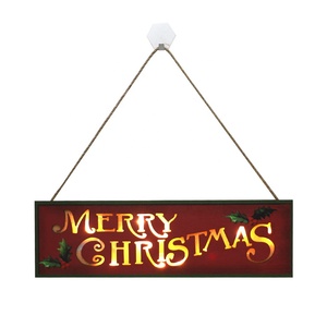 Colgante de madera con adornos navideños, letrero de luz LED para mesa, <span class=keywords><strong>Feliz</strong></span> <span class=keywords><strong>Navidad</strong></span>, LE - Product Image 2