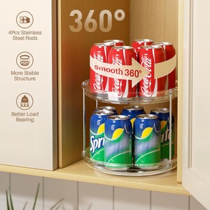 Chiaro 2 ° livello <span class=keywords><strong>Lazy</strong></span> <span class=keywords><strong>Susan</strong></span> giradischi organizzatore di spezie rotanti per cucina dispensa bagno vanità scaffali di stoccaggio - Product Image 3