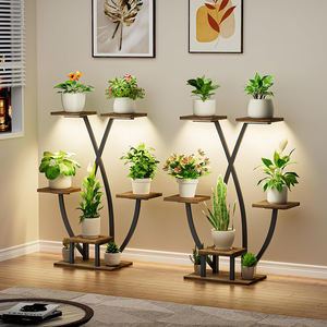 Support de fleurs d'intérieur carré classique avec étagère pour plantes parfumées Plancher en <span class=keywords><strong>bois</strong></span> élèvent des lumières Support de pot de fleur en métal de conception simple - Product Image 2