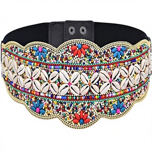 Cinturón Elegante Hecho a Mano con Cuentas Bordadas para Mujer, Accesorio de Cintura Tradicional, Cinturón Boho con Cuentas para Mujer - Product Image 1