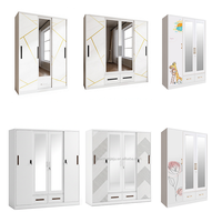 Armoire de chambre en acier avec miroir, armoire métallique domestique avec porte coulissante et tiroir, vente en gros d'usine