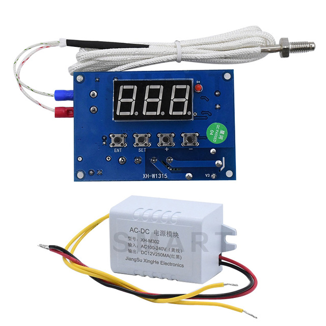 K Type Thermocouple 12V XH-W1315 High Temperature Type Temperature Controller -30-999 Degree Temperature Control Board