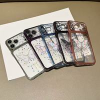 Coque de téléphone antichoc en gel de silicone souple avec cadre coloré plaqué, motif papillon et diamant, pour Honor 600 PRO/X8/X50i