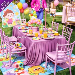 Customized <b>Stackable</b> Pink Resin Plastic Kids <b>Chair</b> and Tables Events Chiavari Party Furniture for Children - Product Image 1