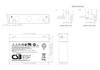 Batterie au plomb scellée VRLA AGM CSB GP672 6V 7.2Ah sans entretien pour alimentation de secours UPS, sécurité et ascenseurs