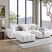 Canapé modulaire en tissu en forme de L, moderne et luxueux, sur mesure, pour salon