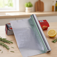 Rouleau de papier aluminium jetable personnalisé, enduit, de qualité alimentaire, pour usage en cuisine, souple, imprimé, pour cuisson, congélation et barbecue