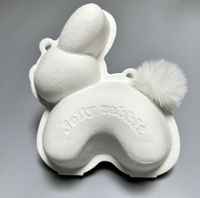Jouet personnalisé en forme de lapin, écologique et biodégradable, avec poupée en papier créative à faire soi-même, en pulpe de canne à sucre, décoration personnalisable