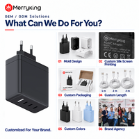 Chargeur rapide GaN 100W avec 2 ports USB-C + 1 port USB-A Garantie de 3 ans Certifié pour AU/CN/EU/UK/US et plus encore