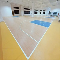 Revêtement de sol sportif en PVC durable, imperméable, ignifuge, écologique, absorbant les chocs, pour terrain intérieur, basketball, sport