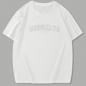 T-shirts pour hommes en coton 100% premium, à motif 3D en relief, surdimensionnés, pour homme, t-shirts graphiques unis, personnalisés, poids lourd - Product Image 6