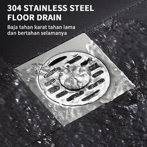 Pano.V Modern Style 4 Inch Chrome Plated Stainless Steel Square Shower <b>Drain</b> with Anti-Corrosion for Hotel <b>Bathroom</b> Floor - Product Image 4