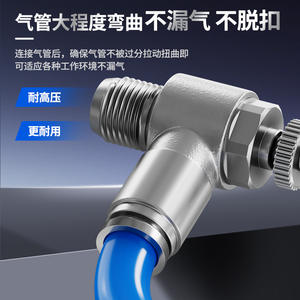 Pièces pneumatiques entièrement en cuivre nickelé, régulateur de vitesse, valve de débit unidirectionnelle, limiteur de débit, cylindre, valve d'accélération SL6-01/8-02/12-03 Air - Product Image 2