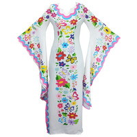 2024 automne et hiver modeste longue bohème soirée musulman Abaya robe avec manches chauve-souris polyéthersulfone Applique