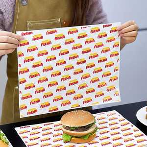 Papel de Envoltura para Alimentos con Logotipo Impreso Personalizado, Papel para Envolver Hamburguesas, Resistente a la Grasa, Recubierto con Cera de PE en una Cara - Product Image 2