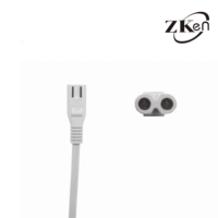 Weißes Netzkabel mit US-Doppelstecker, UL & ETL Zertifiziertes PVC-Kabel, Anpassbare Länge für Elektronische Geräte