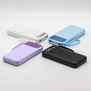 Banco de Energía Ultra Delgado de Alta Calidad con Logotipo Personalizado, Pantalla Digital de 10000 mAh, Cables Integrados, Salida Doble USB-A - Product Image 2