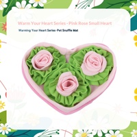 Tapis de désodorisation pour animaux de compagnie de la série Warm Your Heart avec éléments floraux en forme de rose pour chats et chiens, jouet éducatif pour une alimentation lente