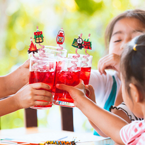 LAIMAI Color Cartoon Digital Printing Outdoor Camping Custom Designed PETG Plastic Straw Buckle Reusable Beverage Child Parties - Product Image 5