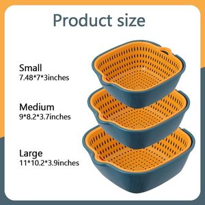 6-Piece Kitchen Multifunctional Plastic Drain Basket <b>for</b> Fruits & Vegetables-Eco-Friendly Safe Material Easy Placement - Product Image 2