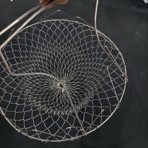Panier à frire pliable en acier inoxydable, panier magique en maille, panier filtrant <span class=keywords><strong>pour</strong></span> aliments frits, égouttoir, adapté aux aliments frits - Product Image 4