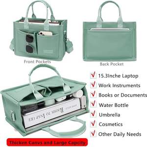 Borsa da donna in tela di media durata da donna borsa da lavoro lunga da lavoro da infermiera da College borsa a tracolla alla moda libro borsa per Laptop - Product Image 2