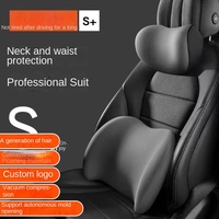 Oreiller de soutien pour la nuque et le dos de siège de voiture avec rembourrage en mousse à mémoire de forme et matériau en soie de lait, personnalisable pour conducteur