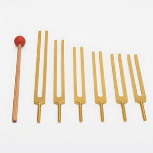Diapasones Sagrados Solfeggio con Acabado Dorado, Juego Completo de 6 Piezas |   Incluye 528... - Product Image 1