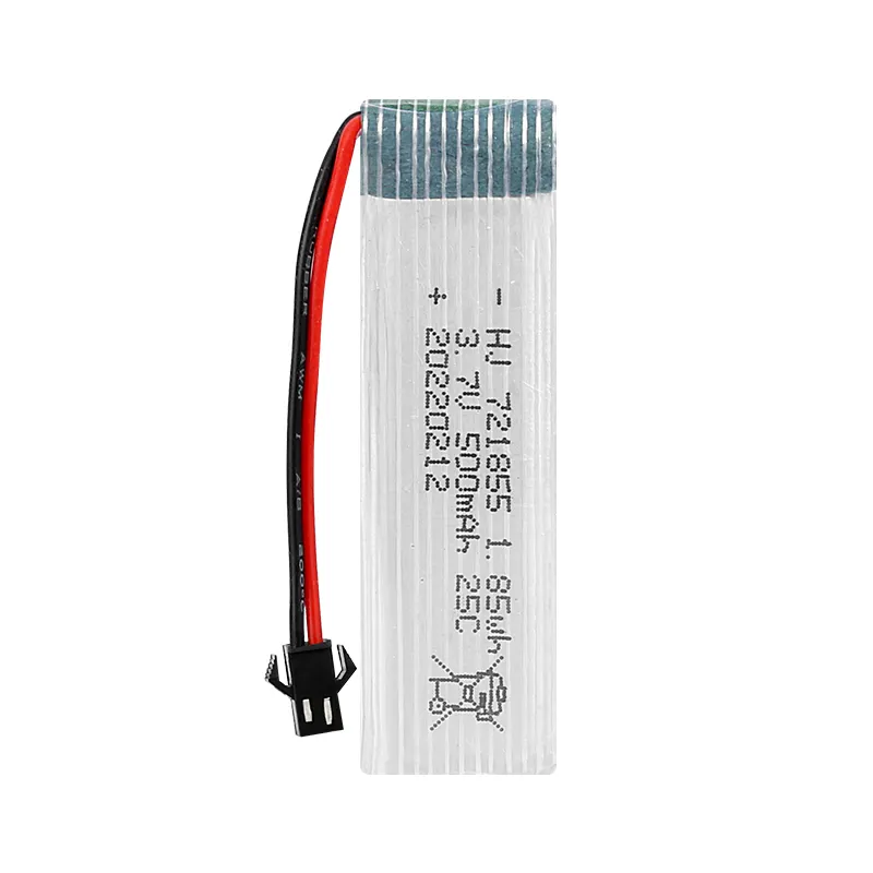 Fabbrica 721855 3.7V 500mAh cella ai polimeri di litio per rc modello aereo elicottero giocattolo bambini colore drone batteria ricaricabile