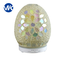 Diffuseur d'arômes ultrasonique en verre mosaïque en forme d'œuf avec LED 7 couleurs, écologique, alimenté par USB, capacité de 70 ml pour usage domestique