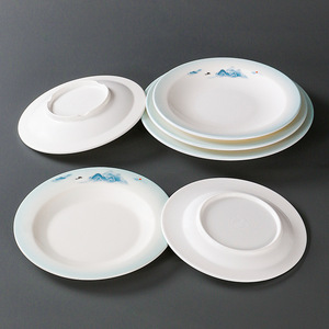 Xiangyuanmei round commercial serving <b>plates</b>, imitation porcelain <b>plates</b>, plastic cold dish <b>plates</b>, round <b>melamine</b> tableware - Product Image 4