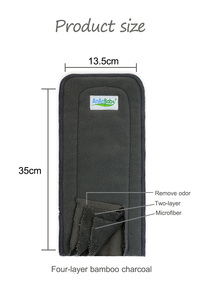 Inserts de couches lavables Ananbaby Soft à <span class=keywords><strong>4</strong></span> couches, absorbants et puissants, en charbon de bois naturel pour couches lavables à poche pour bébés - Product Image 2