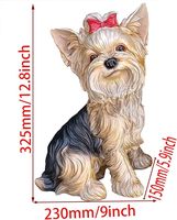 Statue de Yorkshire Terrier, Statues de chien Yorkie assis, Statues d'animaux en plein air, Statues de chien pour jardin, Yorkie en résine peinte à la main
