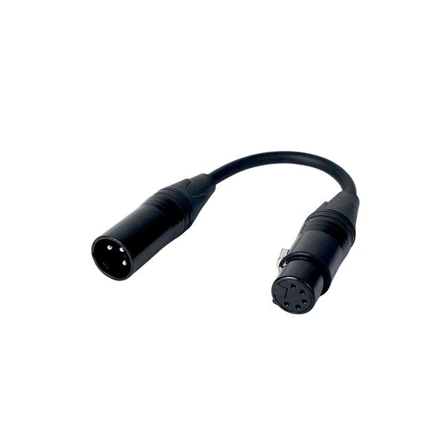 FCONNR 20CM Microphone Shielded XLR DMX Adapter Cable 5 Pin Female to 3 Pin Male