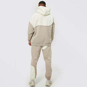 Bộ Quần Áo Nỉ Và Áo Hoodie Dáng Rộng Cho Nam, Bộ Đồ Thể Thao 2 Mảnh Lông Cừu Dày Chặn Màu Theo Yêu Cầu - Product Image 2