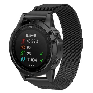 Nuovo cinturino di lusso milanese magnetico regolabile, comodo e a montaggio rapido per Garmin Fenix 7 6/6X/5x 5S Plus - Product Image 2