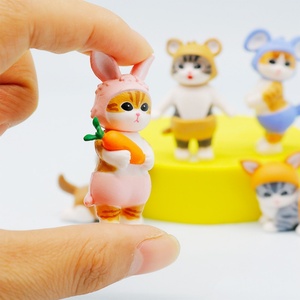 5 pièces/ensemble Q Ver. Figurine d'animal en PVC Mofusand Cos, lapin, chat, pour boîte à œufs Catcher, machine de jeu Gashapon, jouet de prix - Product Image 3